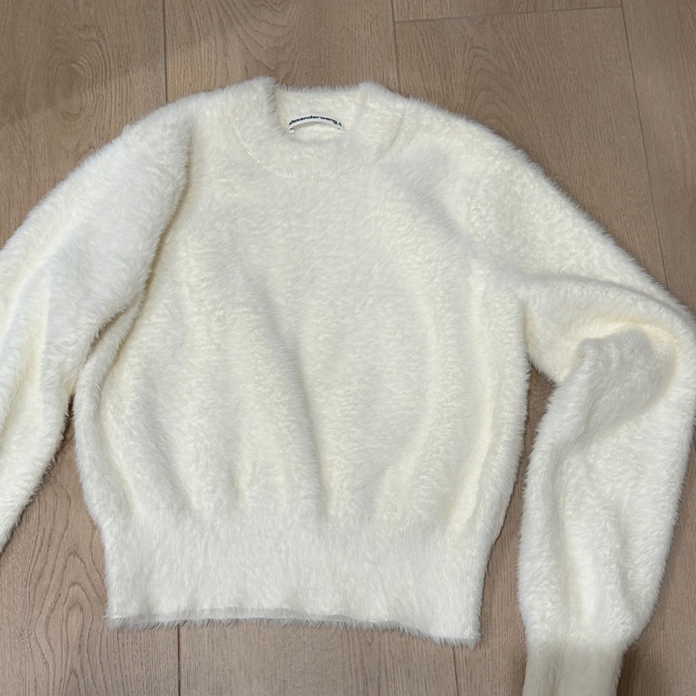 Alexander Wang Cream Fuzzy Sweater